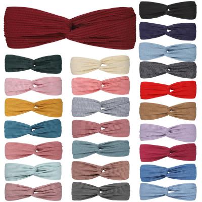 China Wholesale Environmentally Friendly Soft Warm Cross Knitted Face Wash Headband Sports Hairband Headbands For Women Hair Accessories for sale