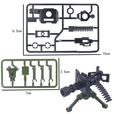 China DIY WW2 Building Brick Machine Heavy Gatling Gun Equipped Weapon Accessory Military Pack Piece Soldiers Army Building Blocks Brick Sets Toys for sale