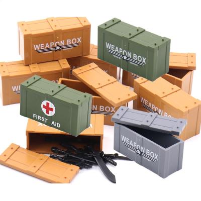 China DIY Building Brick Equipment Medicine Box Gun WW2 Equipped Weapon Accessory Military Package Piece Soldiers Army Building Blocks Brick Sets Toys for sale