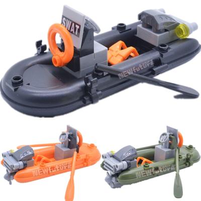 China DIY Building Brick Rubber Dinghy Blow Navy Commando WW2 Soldiers Accessories Army Building Blocks Military Brick Sets Toys for sale