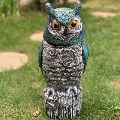 China Art Decor Best Selling Plastic Owl Ornaments with Rotating Head to Scare the Bird for sale