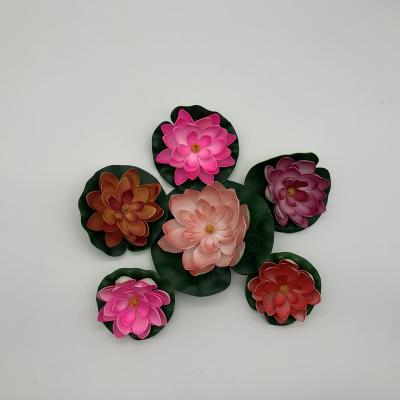 China Waterproof Wholesale 2022 Nice Design Water Lily Flower Artificial Floating Plastic Lotus Flower Artificial for sale