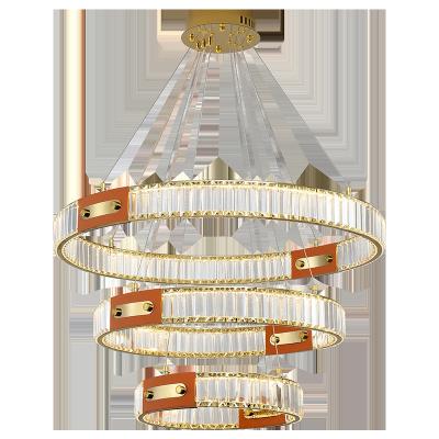 China Hotel Centerpiece Gold Lamp Chandeliers Light Round Pendant Light Modern Luxury Home Decor Hanging Resonant K9 Crystal Chandelier for sale