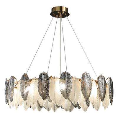 China New Modern Glass Leaf Leaves Art Moroccan Luxury Pendant Modern Crystal Chandelier for sale