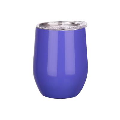 China Viable Hot Sale 12oz Egg Shaped Stainless Steel Wine Tumbler Cups Wine Glass 12oz Stainless Steel Egg Cup Insulated Wine Glass for sale