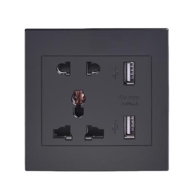 China With Black Universal USB Ports Wall Electrical Socket, UK Power 13A Wall Socket USB Port Wall Socket for sale