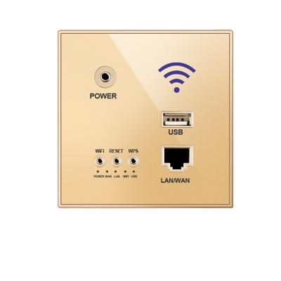 China With 86 USB Ports WiFi Wall Socket RJ45 Network Interface, Crystal Glass Panel USB Charging Socket, 300M Wall WiFi Router AC110V-250V for sale