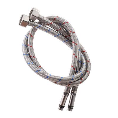 China Minimalist 304 Stainless Steel Kitchen Hot and Cold Water Faucet Hose Braided Silicone Hose 50/80/100/200cm for sale