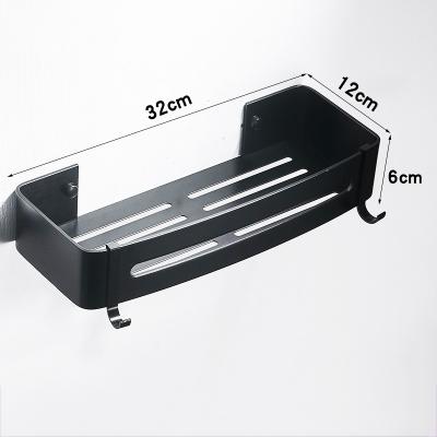 China Wall Mounted Type Best Selling Nordic 2 Tier Shower Shelf Corner Wall Mounted Shelf, Bathroom Metal Storage Black Bathroom Shelf for sale