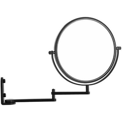 China Wall Mounted Magnifying Modern Rotatable With Light Hotel Black Fold Vanity Mirror, With Led Light Bathroom Mirror for sale