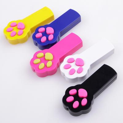 China Viable Electronic Laser Cat Interactive Cat Toy Funny Laser Pen Toy Funny Cat Stick Led Footprint for sale