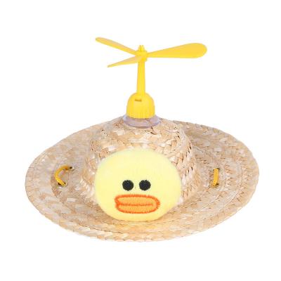 China Viable Manufacturers Retro Straw Hats Jewelry Cats Sun Farmer Hat Cats Dog Straw Hats Pet for sale