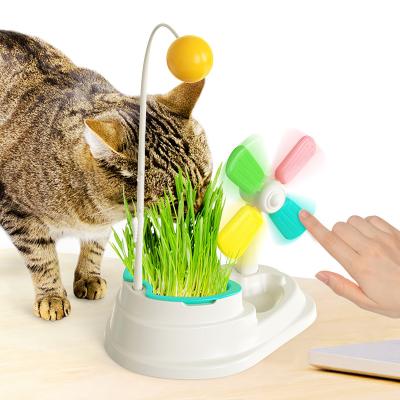 China Sustainable Pet Supplies Sell Cats Grass New Explosive Wholesale Windmill Cat Toys Funny Cat Toys for sale