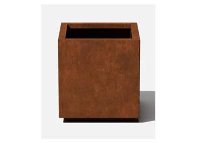 China Garden Corten Steel Cube Planter for sale