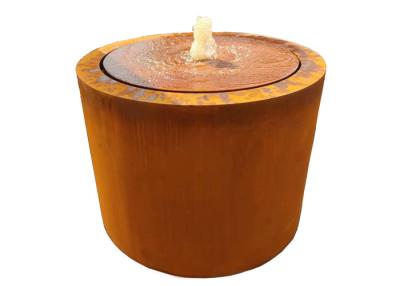 China Ourtdoor Garden Corten Steel Cylindrical Water Fountain for sale