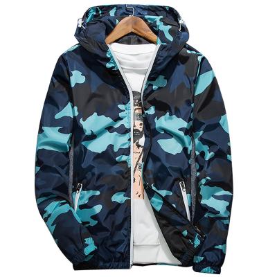 China Anti-Wrinkle Mens Brand Coat Casual Mens Camouflage Jackets Hooded Bright Zipper Coats Oversized Jacket Men Fashion for sale