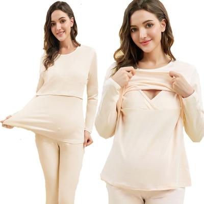 China Radiation Protection Nursing Sleepwear Pajamas Cotton T-shirt Breathable Pregnancy Wear Women Nursing Maternity Top for sale