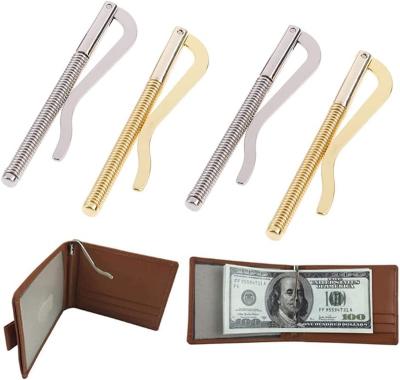 China Slim Wallet Spring Metal Silver Clip Insert Bar Nickel Plated Brass Replacement For Bifold Wallet for sale