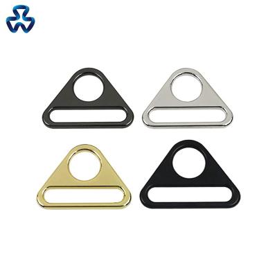 China Custom Bag Purse Metal Snap Hook Adjuster Triangle Ring With Bar Swivel Clip D Dee Ring Buckles Black For Bag Strap Strap for sale