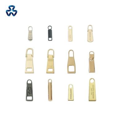 China Designer Purse Purse Zipper Pullers Zipper Puller Zipper Slider High Quality Zipper Slider Gold Metal Luxury Gold Metal Custom Logo Zip Puller For Bag for sale