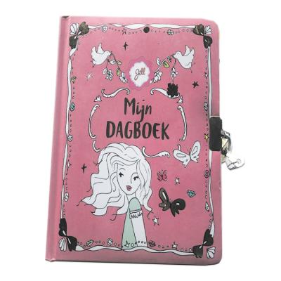 China Printed Custom Print Girls Diary Book With Lock for sale