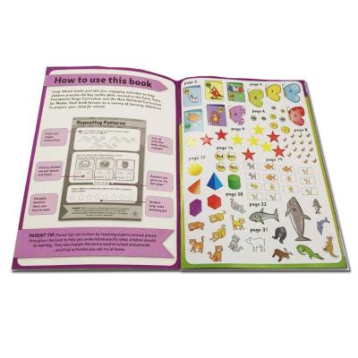 China Custom kids education math sticker kids book for sale