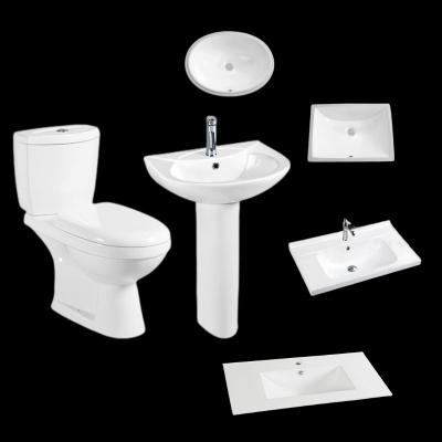 China Dual-Flush Lebanon Washdown Two Piece Toilet Pedestal Basin and Under Counter Basin Cabinet Basin Suit for sale