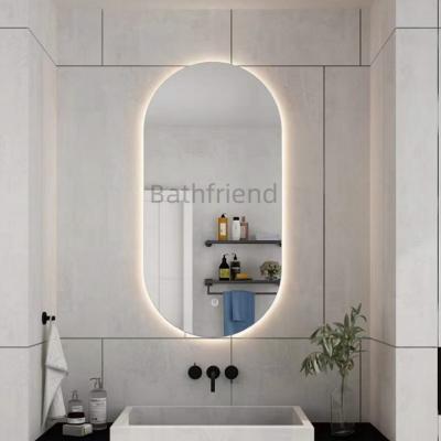 China Modern Smart glass led mirror makeup bathroom led light mirror with frameless intelligent wall mounted mirror factory price for sale