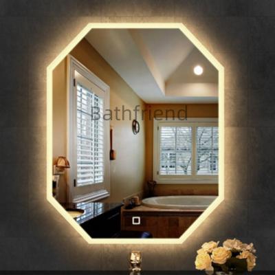 China Modern Wall mounted smart glass led mirror makeup bathroom led light mirror with frameless intelligent mirror factory wholesale price for sale