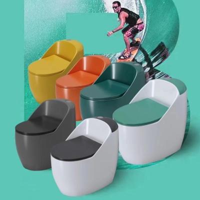 China Dual-Flush 2023 new style Multi-color design WC useful Side Handrail rimless siphon one piece toilet for bathroom for sale