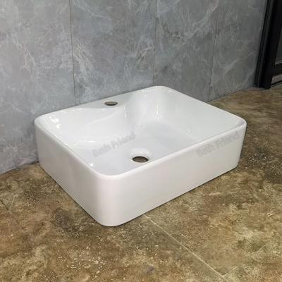 China Modern Bathroom Washing Basin Porcelain Vanity Cabinet Basin Cheap Rectangular Wash Basin for sale