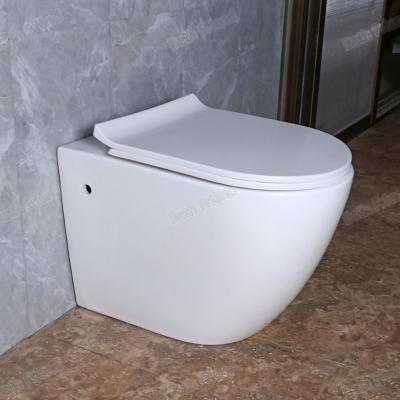 China Dual-Flush European standard ceramic wall hung toilet for bathroom P trap sanitary ware wall-hung toilet wc bathroom toilet for sale