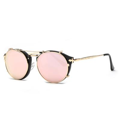 China For sunglasses eyeglass frames KDEAM Alloy Frame Steampunk Clip-on Sunglasses Men Round SunGlasses Women for sale