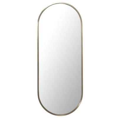 China 1000 X 400mm Traditional Metal Frame Pill Shape Hanging Mirror for sale