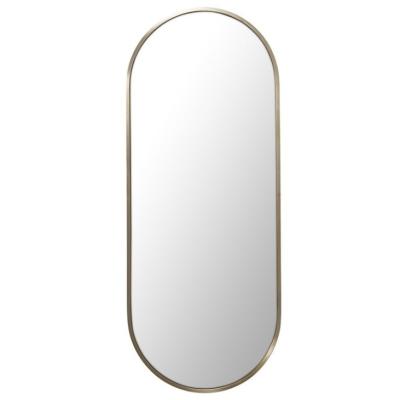 China Can be used in wet areas without fear of rusting 1000 x 400mm Satin Pill Shape Brass Stainless Steel Framed Mirror for sale