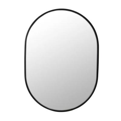 China 700 x 500mm Pill Shape Traditional Black Stainless Steel Framed Mirror for sale