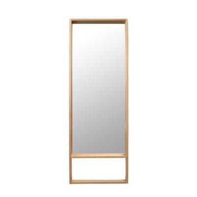 China Transitional Integral Wood Framed Solid Wood Mirror Decorative Rectangular Wall Mirror Bathroom for sale