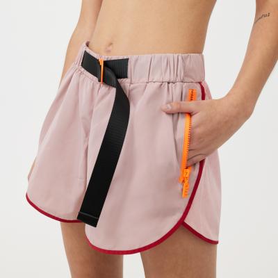 China Breathable Custom Casual Sports Running Pink Shorts Womens Gym Sports Wear Training Womens Shorts With Belt for sale