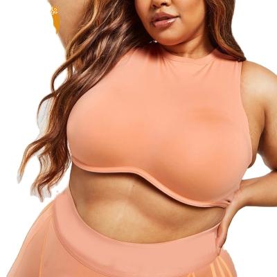 China Breathable Plus-Size For Large Women Yoga Wear 4 Way Stretch Active Crop Tank Top For Women for sale