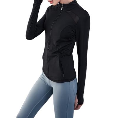 China Factory wholesale breathable yoga sports light black jacket for women for sale