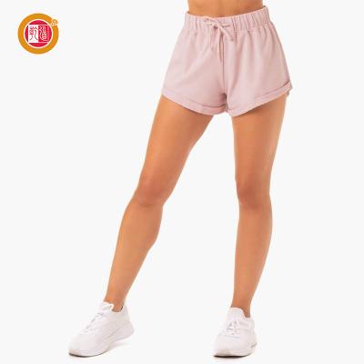 China Breathable Casual Drawstring Shorts Women Solid Light Color Running Gym Sweat Shorts Women Gym Shorts for sale