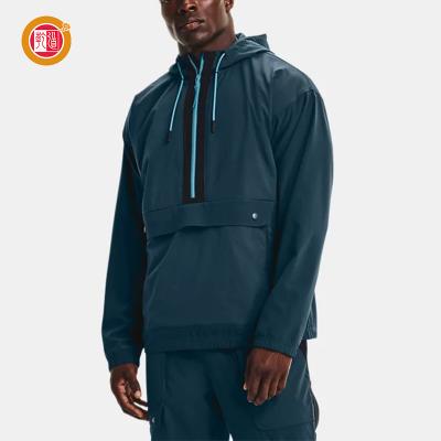 China QUICK DRY Mens Hoodies Shaping Wear Half Zip Sheath Long Hoodies Solid Color Men Sport Hoodies for sale