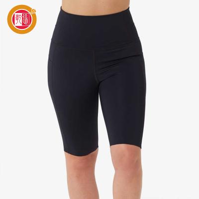 China Custom Made Breathable Yoga Legging With Logo High Waist Leggings With Pockets Black Short Leggings For Women for sale