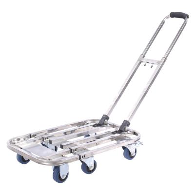 China Storage Platform handcart Industrial flat silent handcart Foldable stainless steel handcart for sale