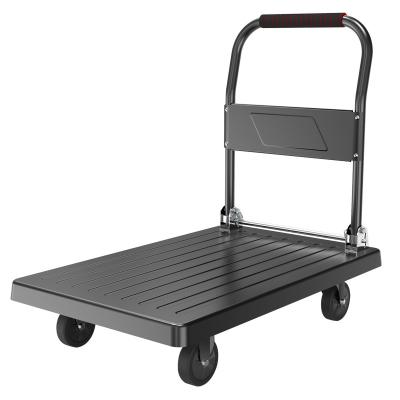 China Storage Easy to store flatbed mobile handcart handcart steel handcart Dolly heavy platform truck for sale