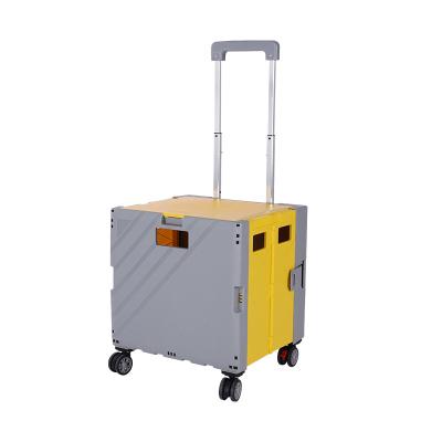 China Folding Multi-purpose Foldable Shopping Trolley Storage Box Portable Smart Cart 4 Wheels MARKET TROLLEY Shop Pet Luggage Cart for sale