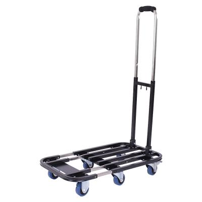 China Storage 330 pounds/150 kilograms platform trolley foldable mobile warehouse trolley for sale