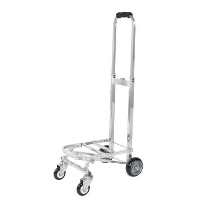 China Storage Hot selling shopping cart stainless steel folding luggage telescopic handle with wheels folding shopping cart for sale