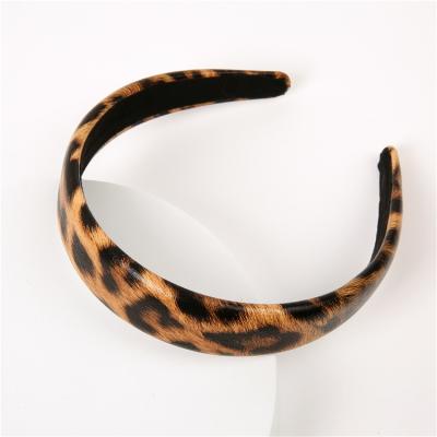 China Wholesale Product Wholesale Size Hot Sale Fashion Leopard Hair Band Braid Leather Headband for sale