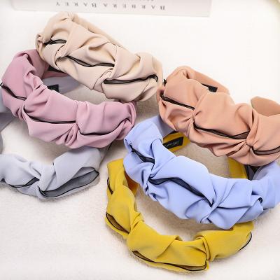 China Decorate Hair Accessories Solid Color Cloth Headband New Knot Hair Circle For Women for sale